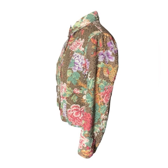 Coldweather Creek Vintage Floral Brown Blazer - Picture 8 of 10